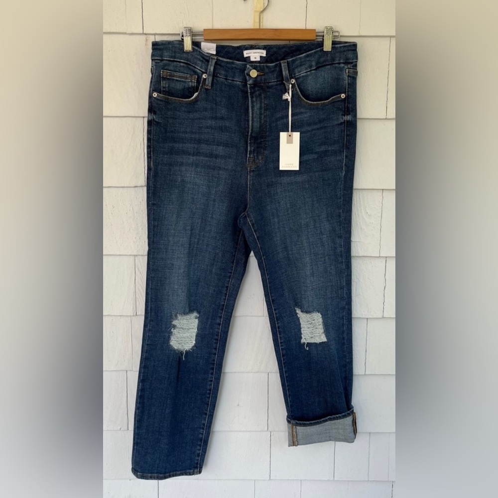 Good American Good Classic Distressed Jeans size 16